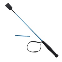 Zilco Riding Whip Crop Shaped Rubber Handle Horse Or Pony Club Blue 65cm