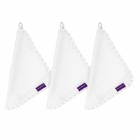 Bamboo Baby Washcloth Set, 3 Pack (White/Grey)