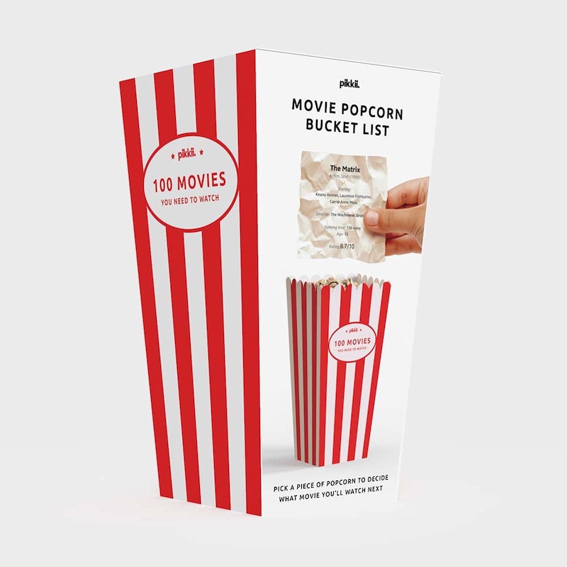 100 Movies popcorn bucket list | unique gift ideas