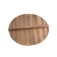 Hello Kitchen Wood Cast Iron Wok & Stir Fry Pan Lid Pot Cover Anti-Scalding 33cm