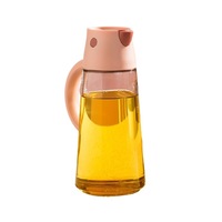 Robo Hoke Auto Lid Oil Bottle Seasoning Sauce Container 650ml - Pink