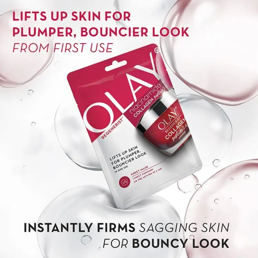 10 x Olay Regenerist Sheet Face Mask Niacinamide + Collagen Peptide 24