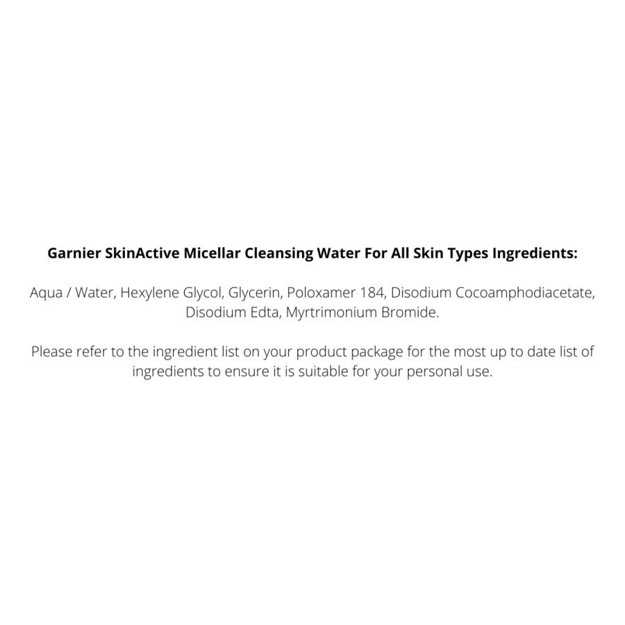 2 x Garnier SkinActive Micellar Cleansing Water For All Skin Types 700ml