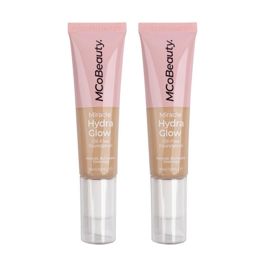 2 x MCoBeauty Miracle Hydro Glow Oil Free Foundation 30mL - Medium Buff