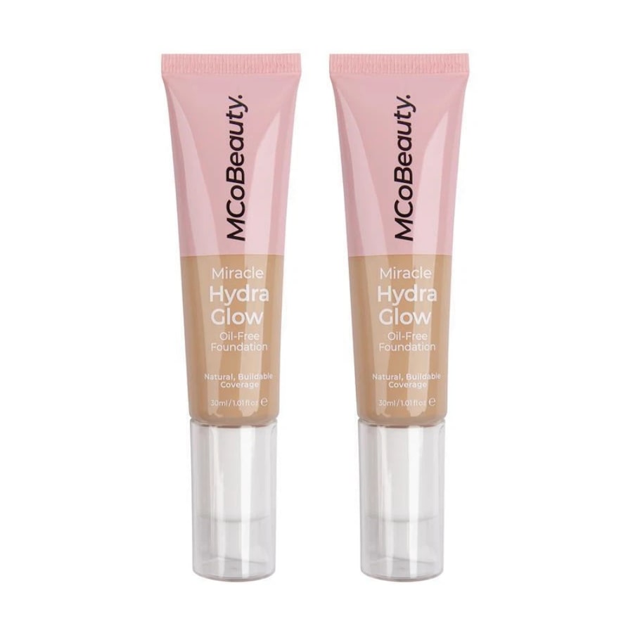 2 x MCoBeauty Miracle Hydro Glow Oil Free Foundation 30mL - Medium Buff