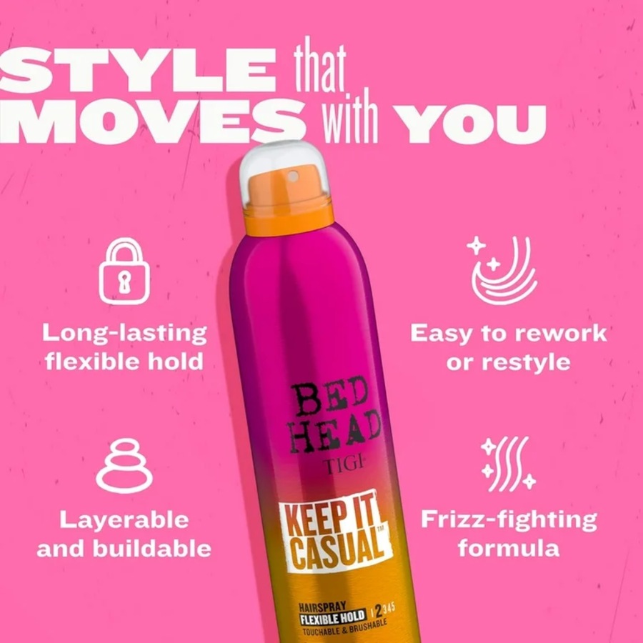 2 x TIGI Bed Head Keep It Casual Flexible Hold Hairspray 300mL