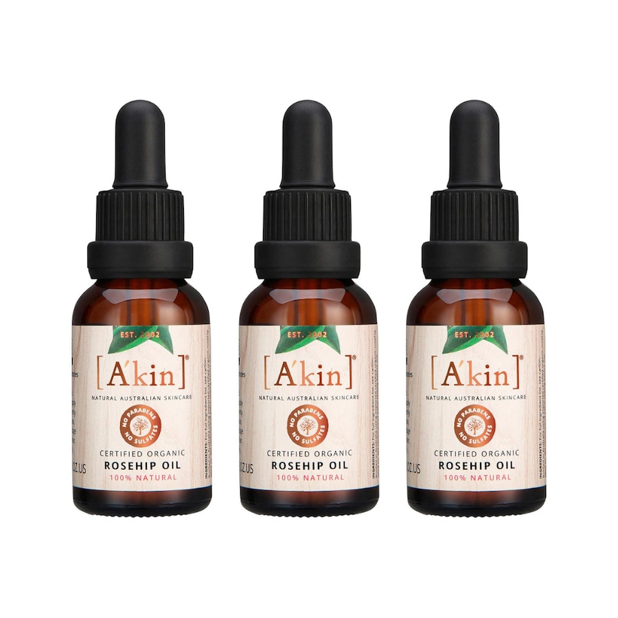3 x A'kin Hydrating Certified Organic Rosehip Oil 20mL