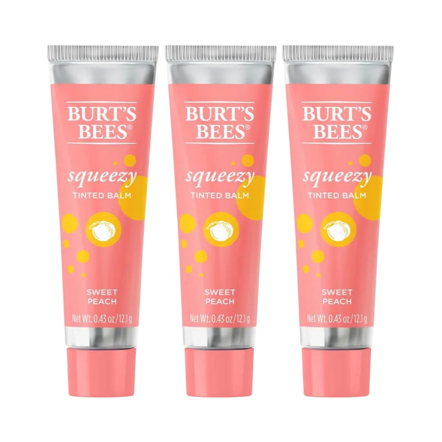 3 x Burt's Bees Squeezy Tinted Lip Balm 12.1g - Sweet Peach