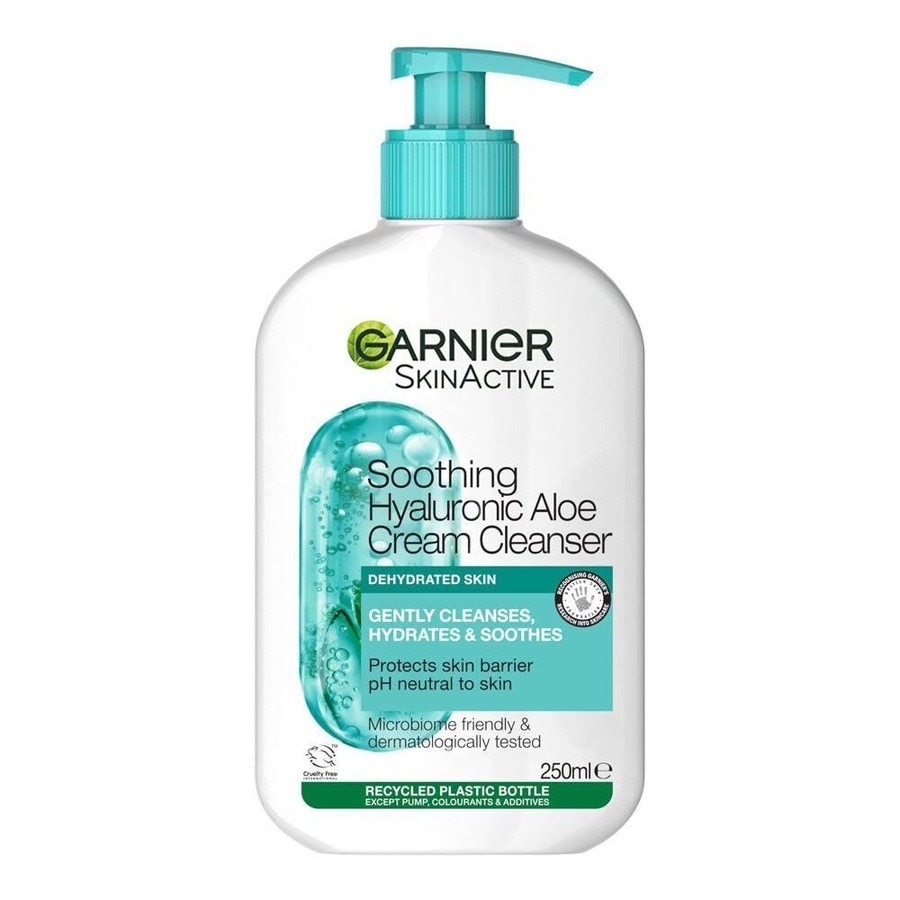 3 x Garnier SkinActive Soothing Hyaluronic Aloe Cream Cleanser 250mL