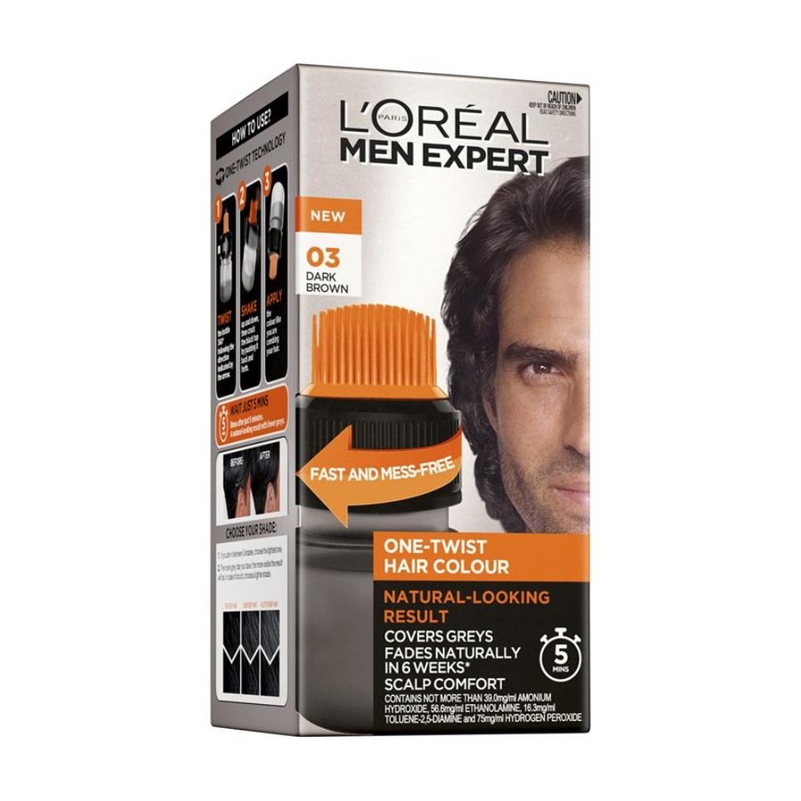 3 x L'Oreal Paris Men Expert One Twist Hair Colour - 03 Dark Brown