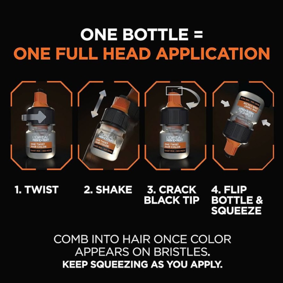 3 x L'Oreal Paris Men Expert One Twist Hair Colour - 03 Dark Brown