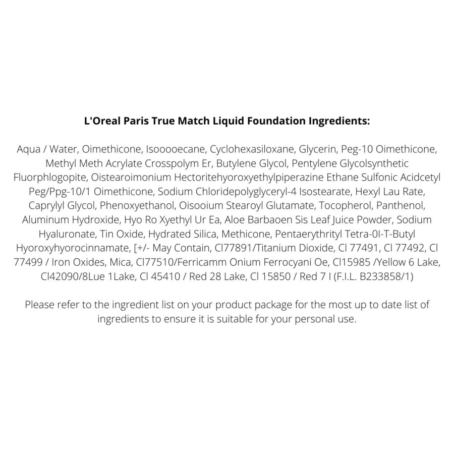 3 x L'Oreal Paris True Match Super Blendable Liquid Foundation 30mL - 1.D/1.W Golden Ivory