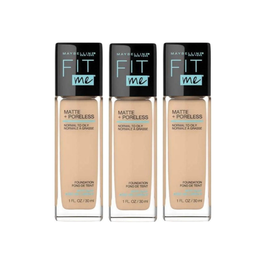 Buy 3 x Maybelline Fit Me Matte & Poreless Mattifying Liquid Foundation ...