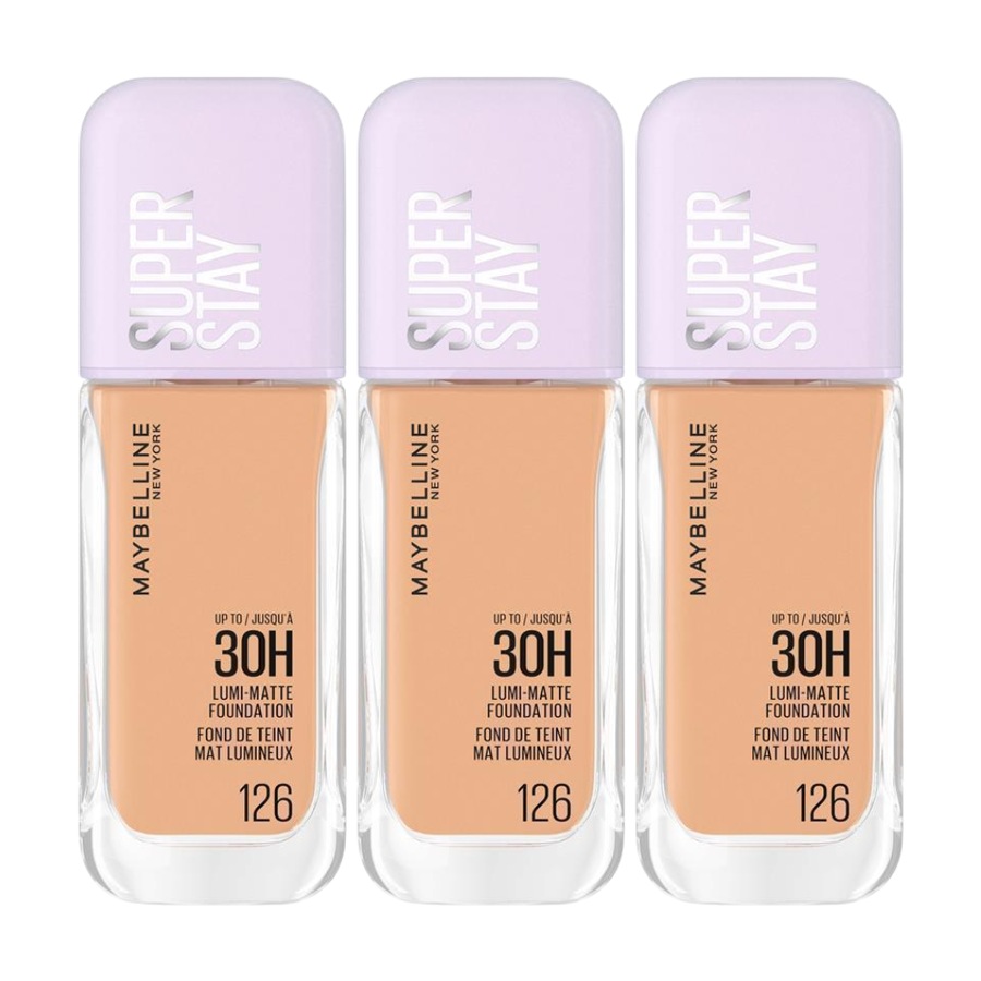 3 x Maybelline SuperStay Lumi-Matte Foundation 35mL - 126