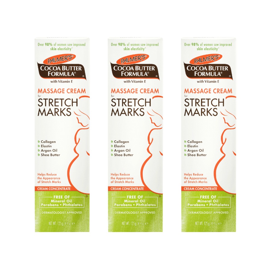 3 x Palmer's Cocoa Butter Massage Cream For Stretch Marks 125g