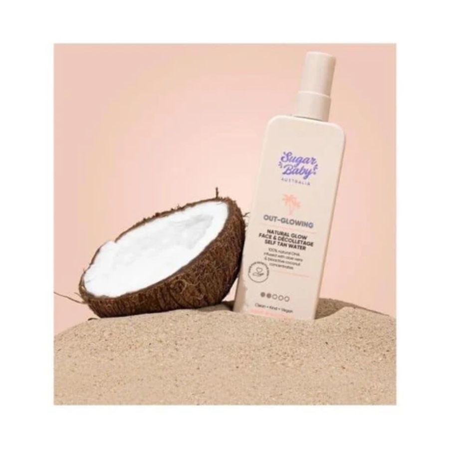 3 x SugarBaby Out Glowing Natural Glow Face And Decolletage Self Tan Water 140mL