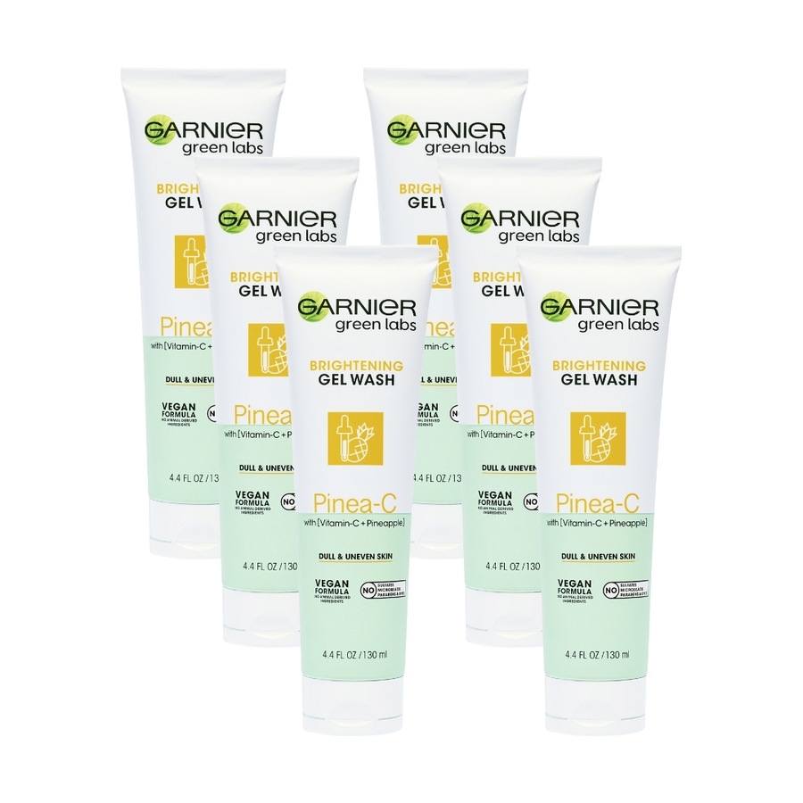 6 x Garnier Green Labs Pinea-C Brightening Gel Wash 130mL