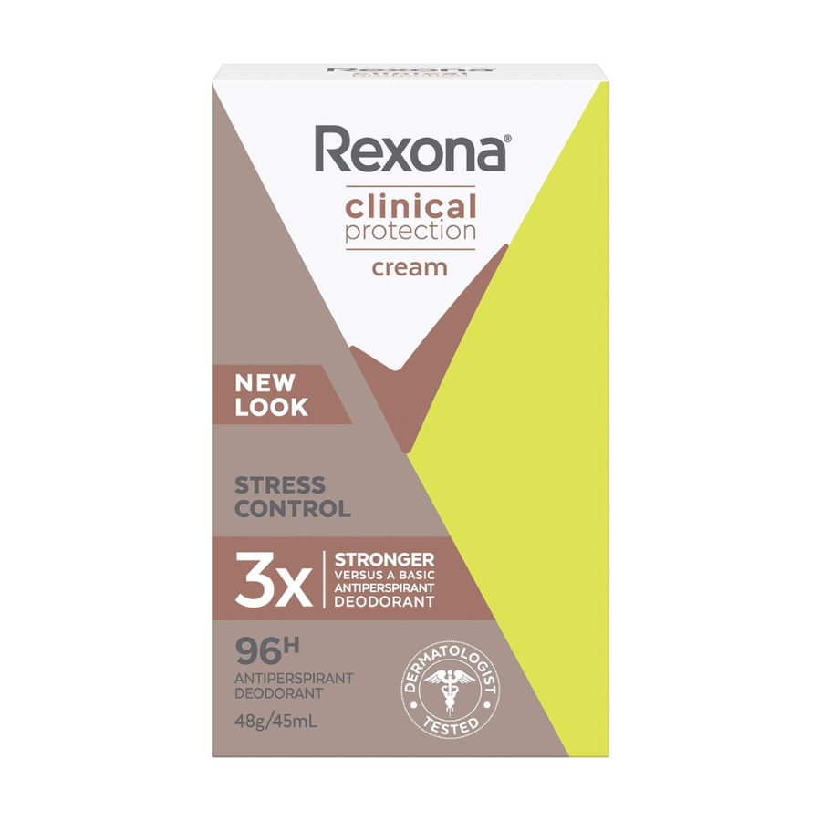 6 x Rexona Clinical Protection 96H Stress Control Antiperspirant Cream Deodorant 45mL