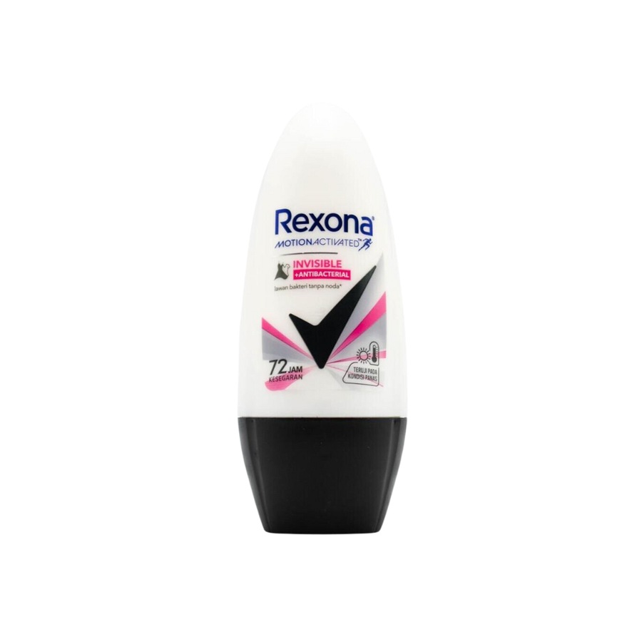 6 x Rexona Motion Activated Invisible + Antibacterial Deodorant Roll On 45mL