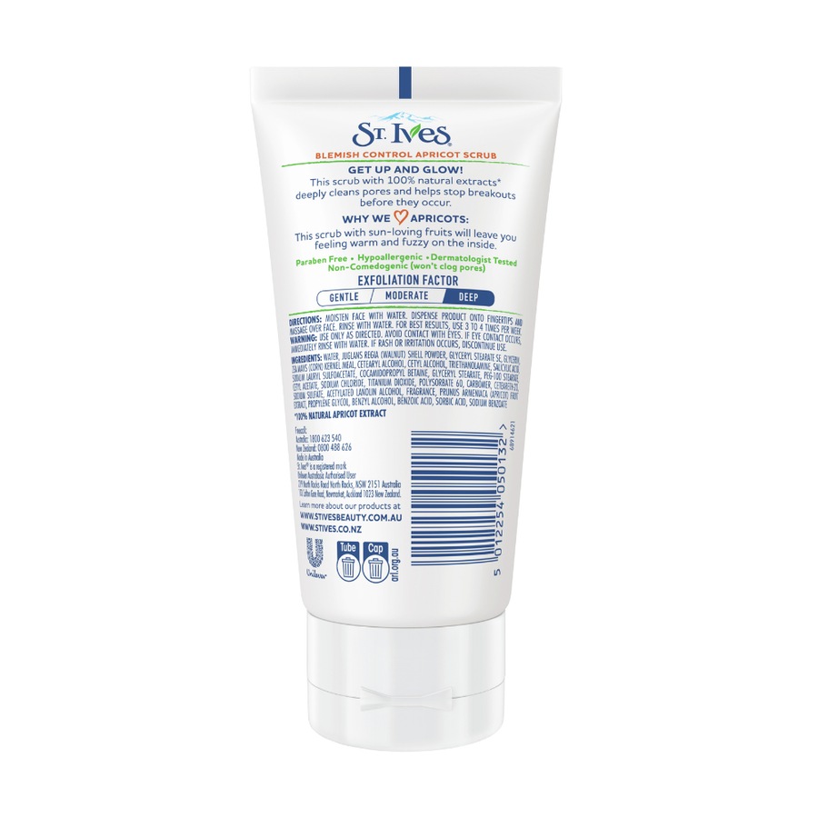 6 x St Ives Apricot Blemish Control Scrub with Salicylic Acid 150mL