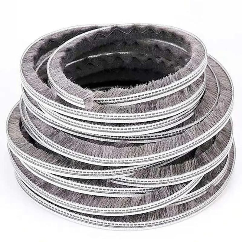 10M Hairy Seal Brush Pile Weather Stripping - Draught Excluder For Sliding Windows & Doors