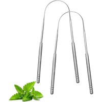 2 Pack Tongue Scraper,stainless Steel Tongue Cleaners,Tongue Scraper for Adults and Kids, Reduce Bad Breath and Fresh Breath(Silver), 2 Pack Silver U-shaped