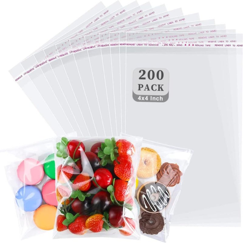 Simple Craft Candy Treat Cellophane Bags - 200 Pack (4 x 9 ), 200