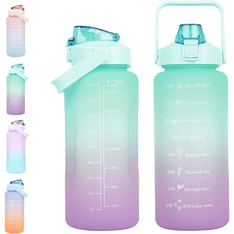 Buy 2L Water Bottle, Koncle Motivational Water Bottle, Large Capacity  Drinking Bottle with Time Straw & Marker, Reusable 67 OZ Leakproof BPA Free  US Tritan Material Water Jug - MyDeal