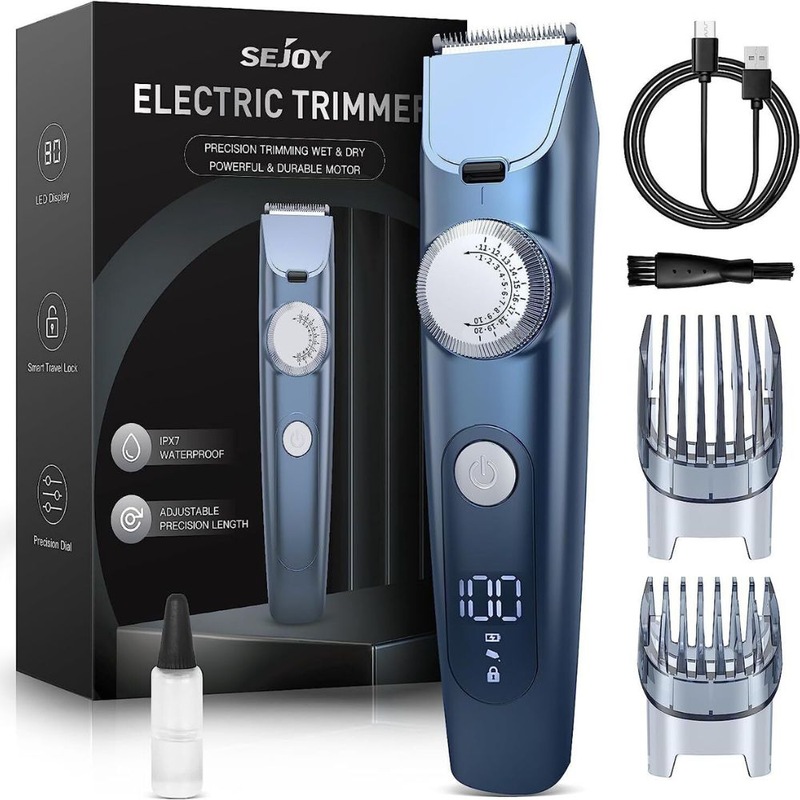 Buy Adjustable Beard Trimmer for Men Cordless Hair Mustache Trimmer with LED Display MyDeal