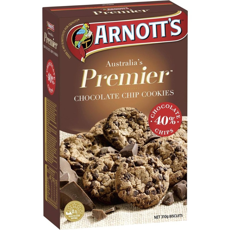 Buy Arnott's Premier Chocolate Chip Cookies, 310 Grams MyDeal
