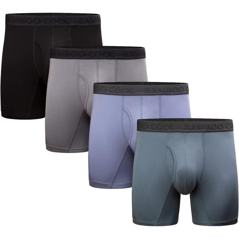 Buy BAMBOO COOL Men's Underwear Boxer Briefs Soft Comfortable Bamboo  Viscose Underwear Boxer Briefs for Men 4 Pack - MyDeal