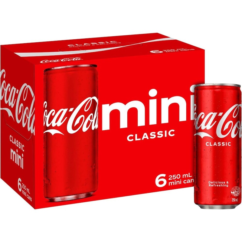 Buy Coca Cola Classic Soft Drink Mini Can Multipack 6 X 250 Ml Mydeal 1192