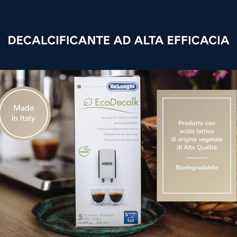 DeLonghi EcoDecalk Descaling Solution 500ml (16.9 oz)(5 Pack) – Home Coffee  Solutions