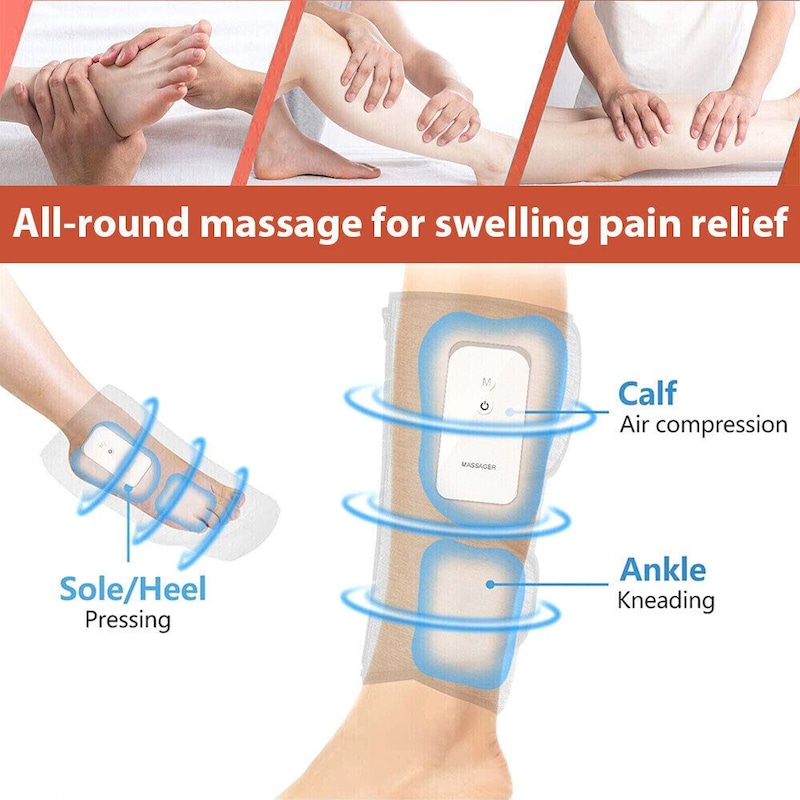 Buy Leg Massager Heated Air Compression Foot Massage Calf Circulation Muscles Relax Heated Wrap