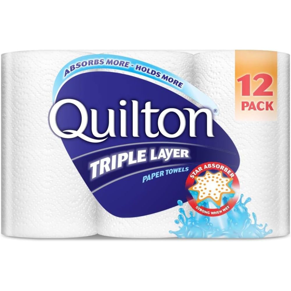 Buy Quilton 3 Ply White Paper Towel (60 Sheets Per Roll), 12 Count ...