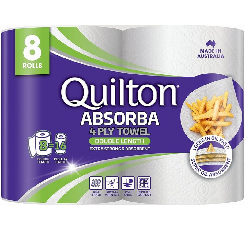 Buy Quilton Absorba Double Length Paper Towel, White, 8 Count MyDeal