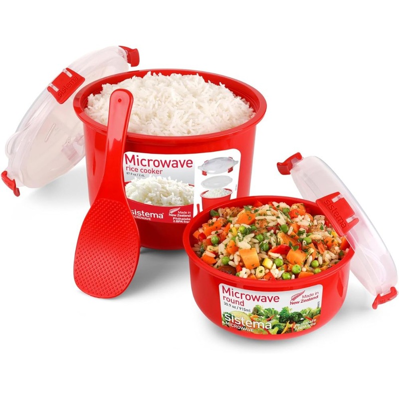 Buy Sistema Microwave Rice Cooker (2.6L) and Round Microwave Food
