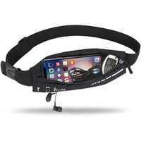 Slim Running Belt Fanny Pack for Women Men, Phone Holder Runners Pouch Waist Belt for Workout Jogging, Money Belt Running Gift Gear Accessories, Black, One Size, Fashion