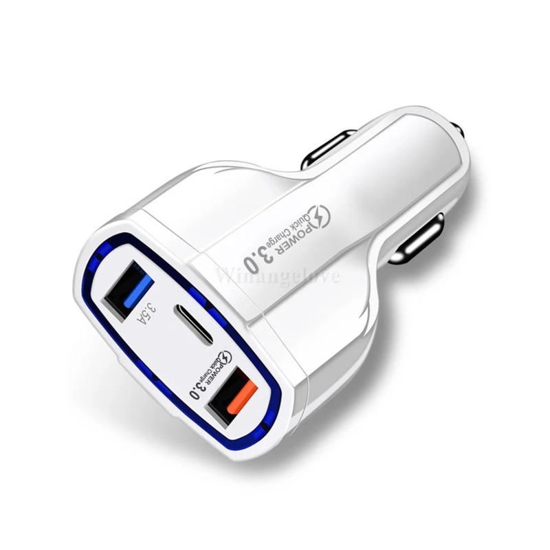 Buy Universal Triple Port Fast Car Charger With QC 3.0 And TypeC PD