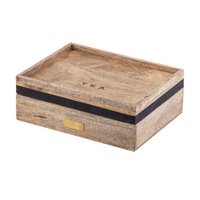 Academy James Wooden Tea Box Coffee Tea Bag Holder Chest Storage Box Organiser