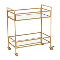 Amalfi Fairmont Drinks Trolley Kitchen Serving Glass Bar Cart Storage - Gold