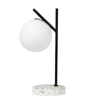 Amalfi Flo Table Lamp Modern Frosted Glass Shade Bedside Lamp For Living Room