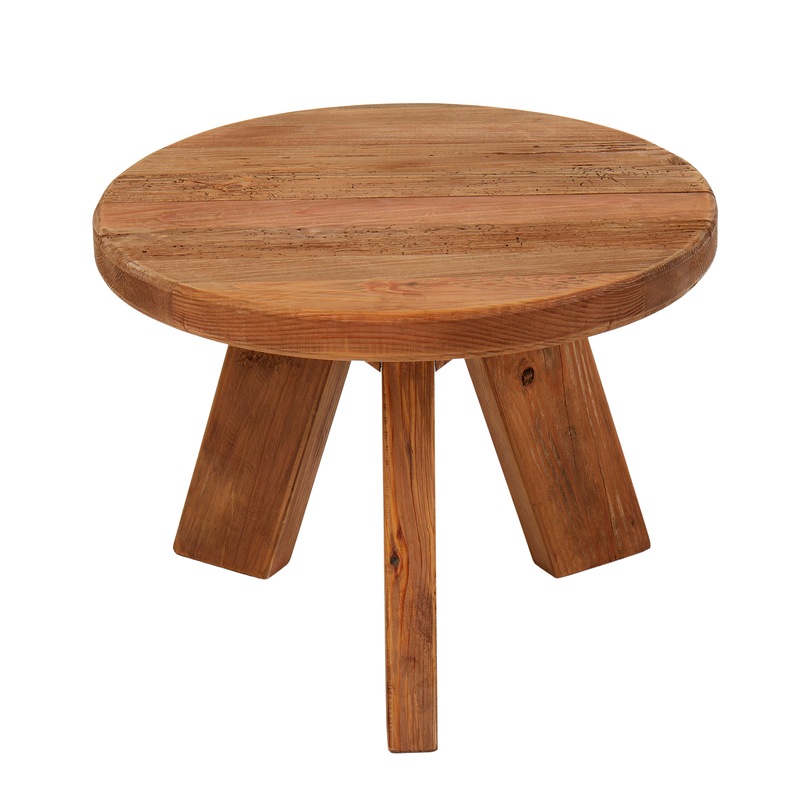 Buy Amalfi Reclaimed Pine Wood Round Side Table Natural 60x60x45cm - MyDeal