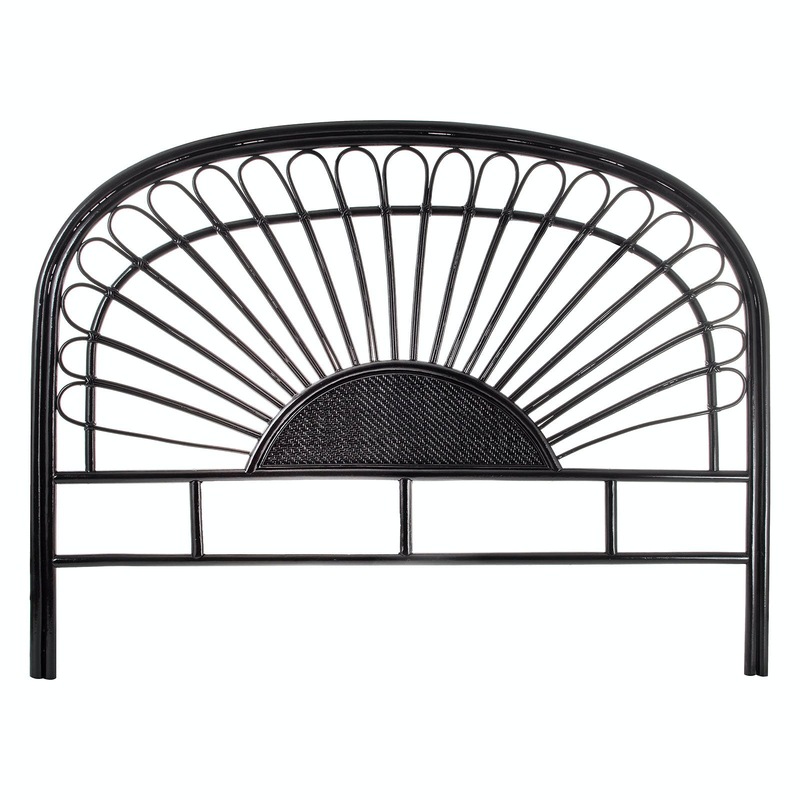 Buy Ada Bohemian Design Black Rattan Queen Bed Head MyDeal