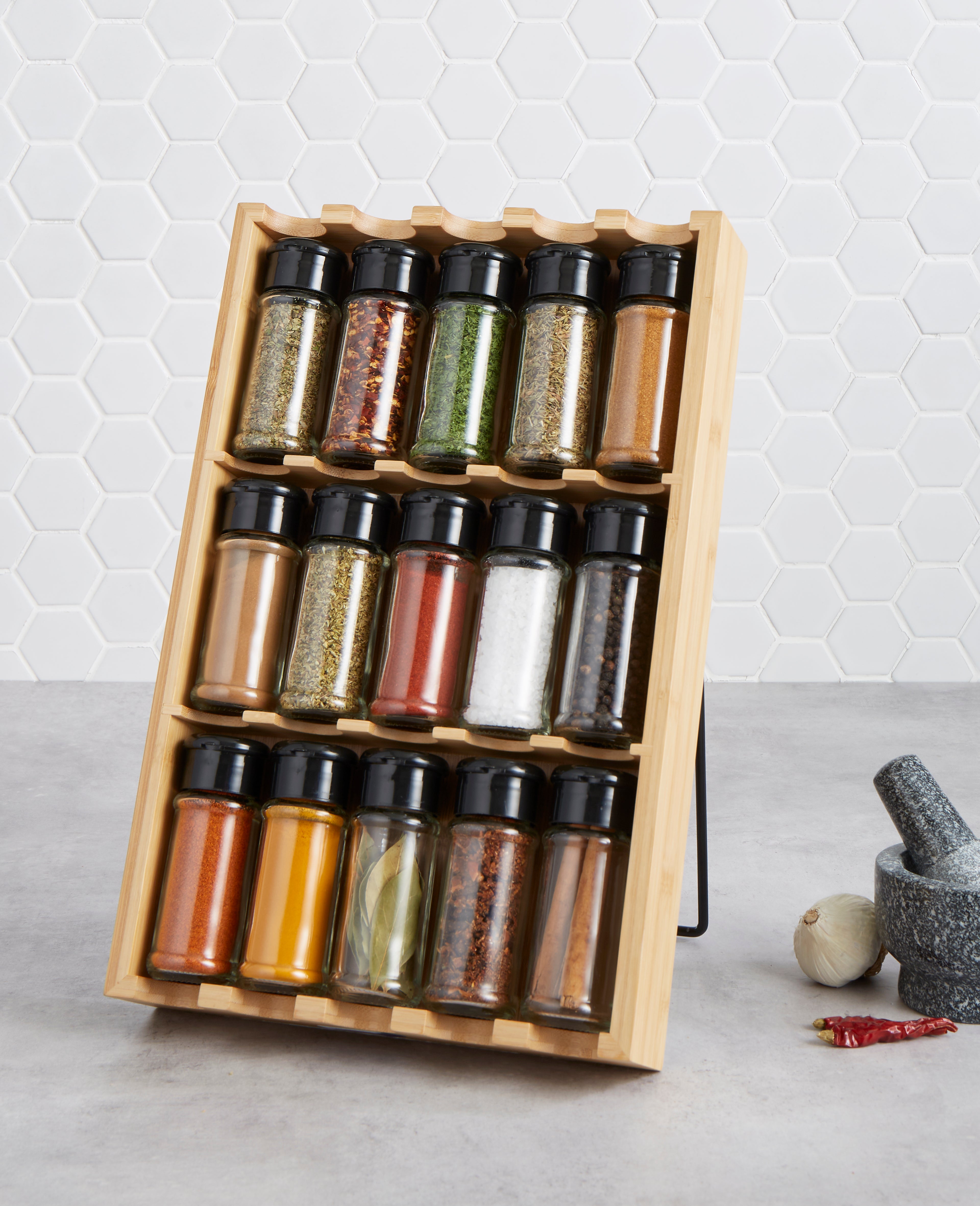 Buy Davis Waddell Spice Rack with Jars 15 Canisters Kitchen