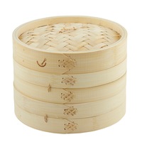 Davis & Waddell 2 Tier Bamboo Steamer Basket Dumpling Asian Food Steamer 20x15cm