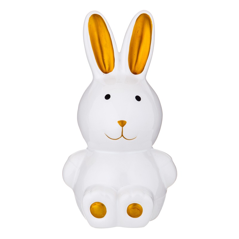 Buy Emporium Peter Bunny Money Box White/Gold 11.5x11.5x21.5cm MyDeal