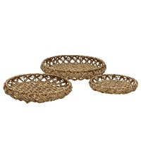Amalfi Finlee Wall Baskets Decor Hanging Decorative Boho Woven Basket Set of 3