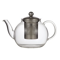 Leaf & Bean Camellia Glass Teapot with Infuser 5 Cup/1L Loose Leaf Tea Maker