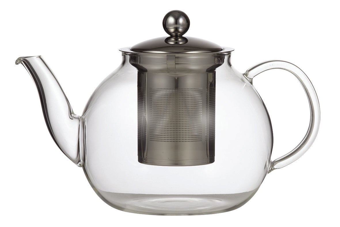 Leaf & Bean Camellia Glass Teapot with Infuser 5 Cup/1L Loose Leaf Tea Maker